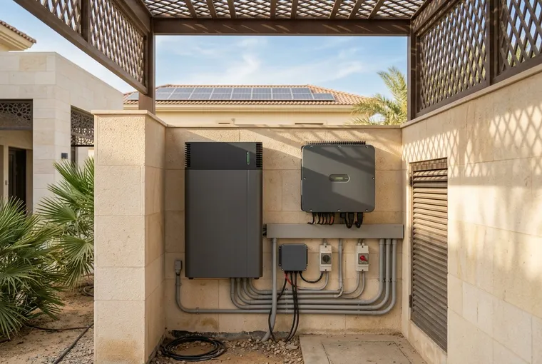 Solar battery and hybrid inverter installation for a property in Abu Dhabi